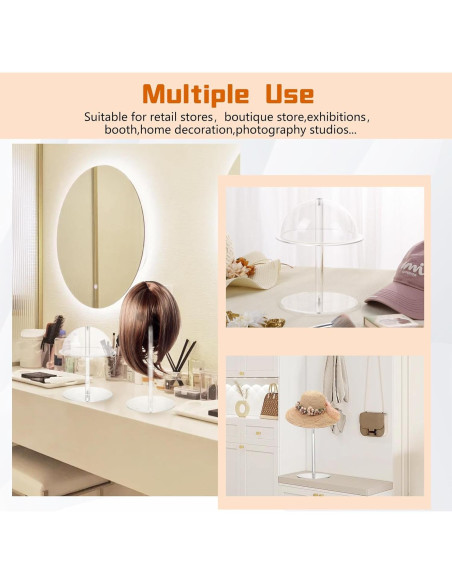 Soporte de Sombrero Acrílico 20.32 cm SHUNKAIZS Organizador Soporte de Sombrero Acrílico 20.32 cm SHUNKAIZS Organizador
