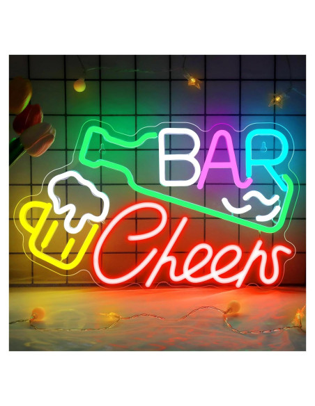 Cartel de Neón LED Jiasi Bar Cheers 41x25 cm Regulable Cartel de Neón LED Jiasi Bar Cheers 41x25 cm Regulable