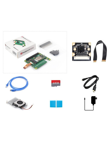 Kit AI Waveshare para Raspberry Pi 5 - Cámara, 64GB, Enfriador