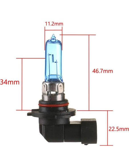 Bombillas Halógenas 9005 HB3 100W ESUPPORT Luz Blanca 6000K - Paquete de 2 Bombillas Halógenas 9005 HB3 100W ESUPPORT Luz Blanca 6000K - Paquete de 2