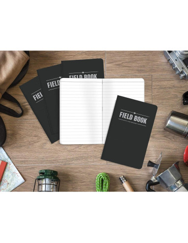 Cuaderno de Campo Elan Publishing - Negro - Paquete de 5 - Rayado