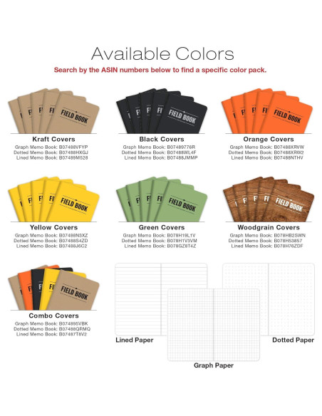 Cuaderno de Campo Elan Publishing - Negro - Paquete de 5 - Rayado Cuaderno de Campo Elan Publishing - Negro - Paquete de 5 - Rayado