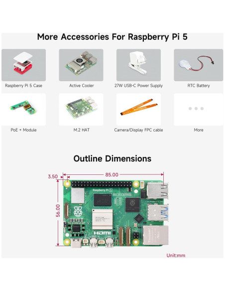 Kit AI Waveshare para Raspberry Pi 5 - Cámara, 64GB, Enfriador Kit AI Waveshare para Raspberry Pi 5 - Cámara, 64GB, Enfriador