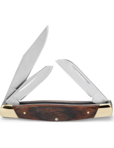 Cuchillo de bolsillo plegable Buck Knives 373 Trio 3 hojas madera 2