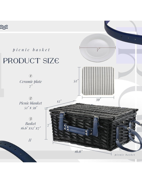 Cesta de Picnic YPshuye para 4 Personas con Manta Impermeable Cesta de Picnic YPshuye para 4 Personas con Manta Impermeable