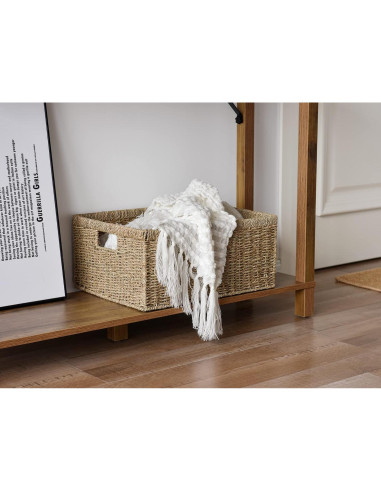 Cesta de Almacenamiento Grande StorageWorks de Hierba Marina 38x28x17 cm