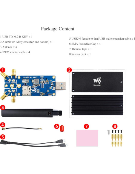 Módulo Dongle 5G UeeKKoo M.2 Tipo B con Disipador de Aluminio Módulo Dongle 5G UeeKKoo M.2 Tipo B con Disipador de Aluminio