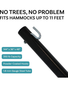 Soporte de Hamaca de Acero Sunnydaze 3.66m Negro 158.76kg 2