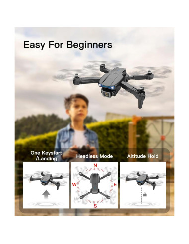 Dron Plegable Irosiy para Principiantes con Doble Cámara 1080P