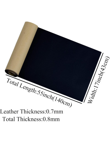 Parche de Reparación de Cuero KJML DIY 43x140 cm Negro Autoadhesivo