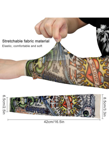 Manguitas de Tatuaje Temporales Unisex - 10 Diseños UV EZYoutdoor