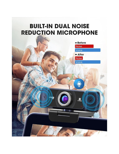 Webcam 1080P 60fps VITADE 682H con micrófono y ángulo amplio