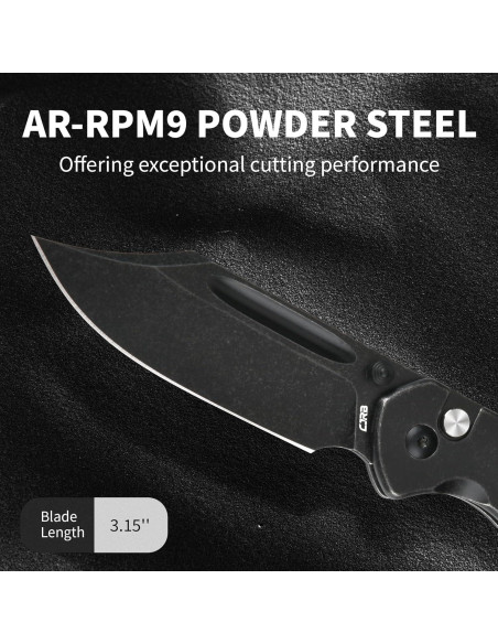 Cuchillo Plegable CJRB Bowie Pyrite 8 cm Acero Negro EDC Cuchillo Plegable CJRB Bowie Pyrite 8 cm Acero Negro EDC