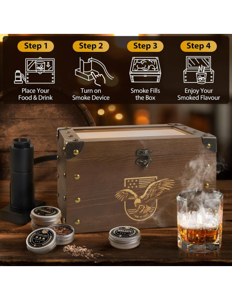 Kit de Ahumador de Whisky JODUY - 4 Astillas, 1.42 kg Kit de Ahumador de Whisky JODUY - 4 Astillas, 1.42 kg