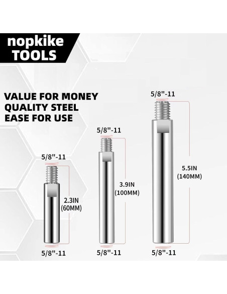 Eje de Extensión Angulado Nophike 5/8"-11 para Amoladora Eje de Extensión Angulado Nophike 5/8"-11 para Amoladora