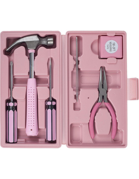 Kit de Herramientas Portátil Stalwart 7 Piezas Rosa Kit de Herramientas Portátil Stalwart 7 Piezas Rosa