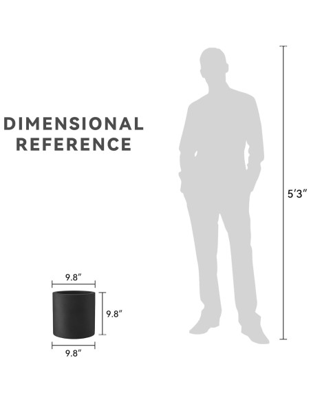Maceta Redonda Kante 9.8" Concreto Negro con Drenaje Maceta Redonda Kante 9.8" Concreto Negro con Drenaje