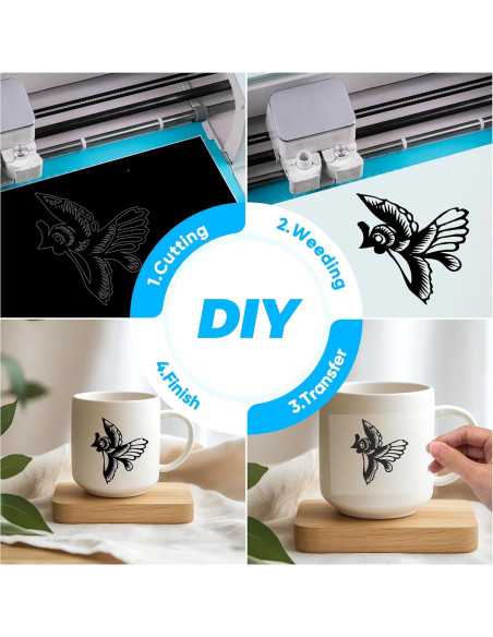 Vinilo Adhesivo Permanente Euvin Negro Brillante 3.66 m para Cricut Vinilo Adhesivo Permanente Euvin Negro Brillante 3.66 m para Cricut