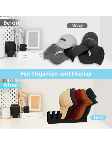 Organizador de Sombreros Kssvzz Pack de 4 Acrílico Negro Organizador de Sombreros Kssvzz Pack de 4 Acrílico Negro