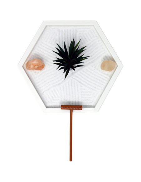 Kit Mini Jardín Zen Nature's Mark Hexagonal para Oficina Kit Mini Jardín Zen Nature's Mark Hexagonal para Oficina