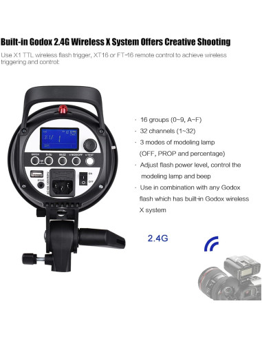 Godox SK300II-V Luz de Flash Estudio 300Ws LED Bowens