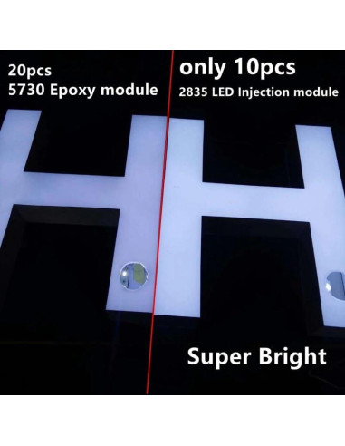 Módulo LED LIANWO 20pcs 2835 SMD Blanco IP67 2.99m