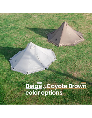 Tienda Caliente OneTigris Smokey Hut 4 Estaciones Beige 2 Personas