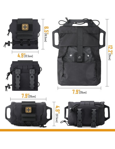 Bolsa de Primeros Auxilios Molle LIVANS 0137 Negra 2 Compartimentos