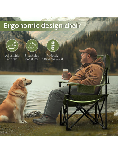 Silla Plegable Extra Grande CJdropshipping 500LB Resistente