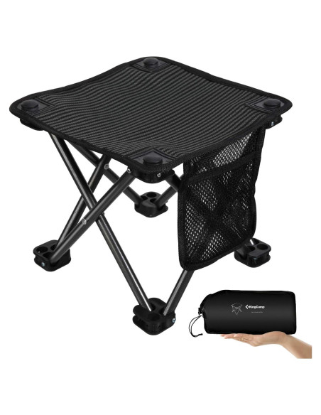 Taburete de Camping Plegable KingCamp KC1903 Negro 150 kg Taburete de Camping Plegable KingCamp KC1903 Negro 150 kg