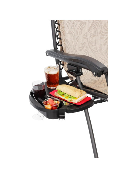 Bandeja para Silla de Gravedad Cero Camco - 2 Portavasos y Gancho Bandeja para Silla de Gravedad Cero Camco - 2 Portavasos y Gancho
