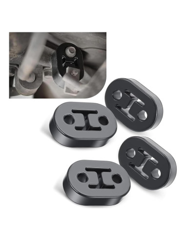 Soporte de Goma para Escape Grandi 4 Pcs Universal Negro