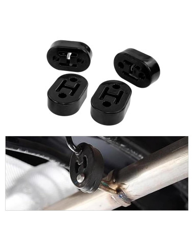 Soporte de Escape Fogfar 4 PCS Goma Alta Densidad Negro