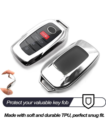 Funda de Llave TPU MECHCOS Plata para Toyota 6 Botones Funda de Llave TPU MECHCOS Plata para Toyota 6 Botones