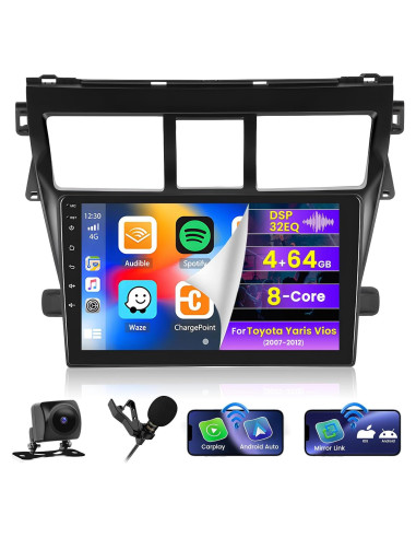 Radio de Coche Android Roinvou 4+64G para Toyota Yaris 2007-2012