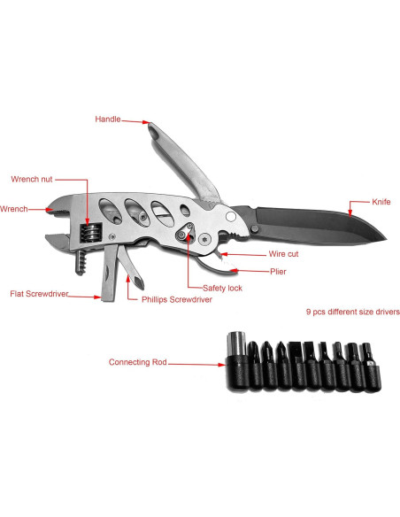 Llave Multiherramienta ZOVEDAIUG 7 en 1 Plegable Acero Inoxidable Llave Multiherramienta ZOVEDAIUG 7 en 1 Plegable Acero Inoxidable
