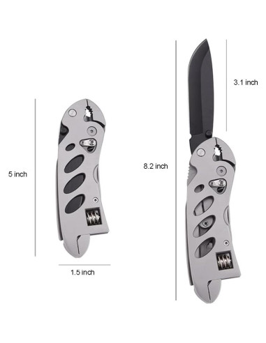 Llave Multiherramienta ZOVEDAIUG 7 en 1 Plegable Acero Inoxidable