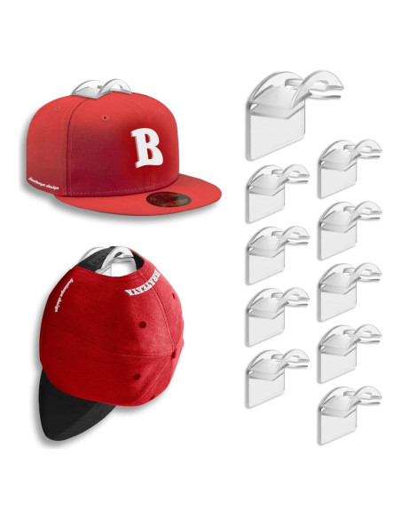 Soporte Adhesivo para Gorras BRATEAYA, Transparente, Paquete de 10 Soporte Adhesivo para Gorras BRATEAYA, Transparente, Paquete de 10