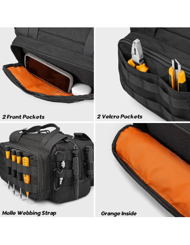Bolsa de Herramientas MOZETO 30 cm Nylon Impermeable Negra