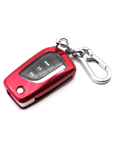 Funda de Llave TPU Toyota RAV4 Camry Corolla Rojo
