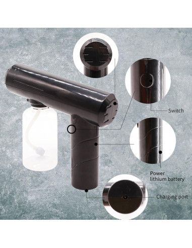 Pistola de Spray Desinfectante Nano 3T GROUP 248 ml Negra