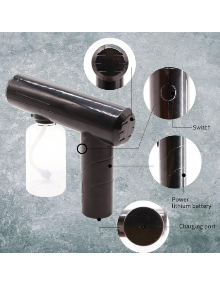 Pistola de Spray Desinfectante Nano 3T GROUP 248 ml Negra Pistola de Spray Desinfectante Nano 3T GROUP 248 ml Negra
