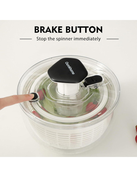 Secador de Ensalada Ourokhome 3.6L Negro con Presión a Mano Secador de Ensalada Ourokhome 3.6L Negro con Presión a Mano