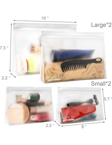 Bolsas Transparentes a Prueba de Fugas SPLF - 4 Unidades