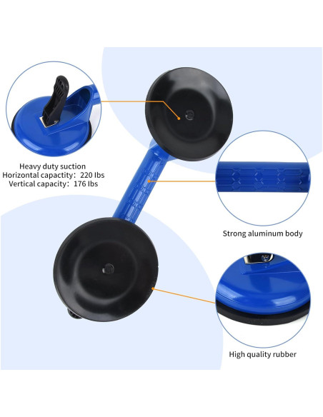 Ventosas de Alta Resistencia FCHO para Vidrio 11.9 cm Azul Ventosas de Alta Resistencia FCHO para Vidrio 11.9 cm Azul