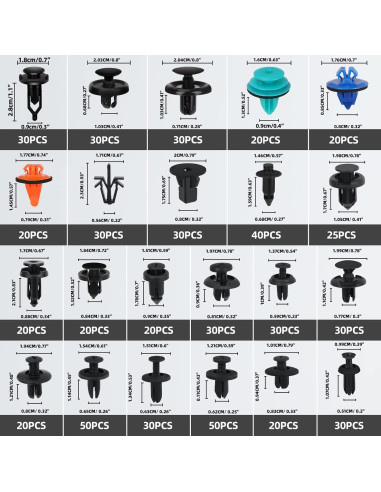 Kit de Sujetadores de Plástico 635PCS SEINECA con Extractores