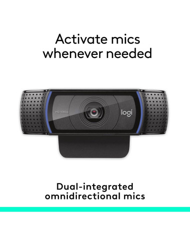Webcam Logitech C920e HD 1080p con micrófono, certificada para Zoom