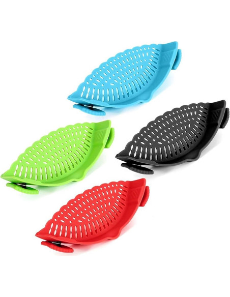 Colador Clip de Silicona UpTuoLi Negro 23x9 cm Resistente al Calor Colador Clip de Silicona UpTuoLi Negro 23x9 cm Resistente al Calor