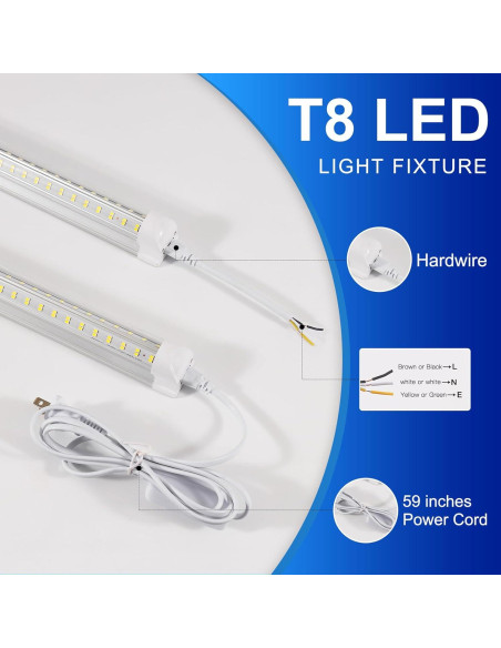 Luces de Taller LED XLNYUUI 4FT 50W 7000LM 2-Pack Luces de Taller LED XLNYUUI 4FT 50W 7000LM 2-Pack