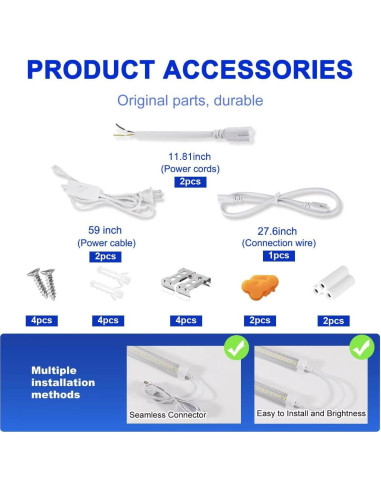 Luces de Taller LED XLNYUUI 4FT 50W 7000LM 2-Pack